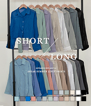 [무료배송] 기장별 한여름까지, 베이직한 시스루 린넨 버튼거즈 루즈핏 크롭 남방 셔츠