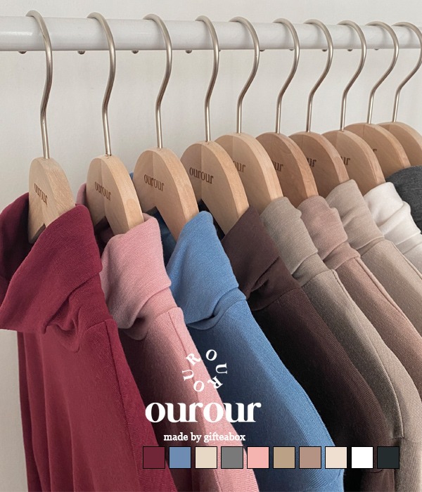 [무료배송] #OurOurmade, 베이직 목 폴라 기모 이너 티셔츠